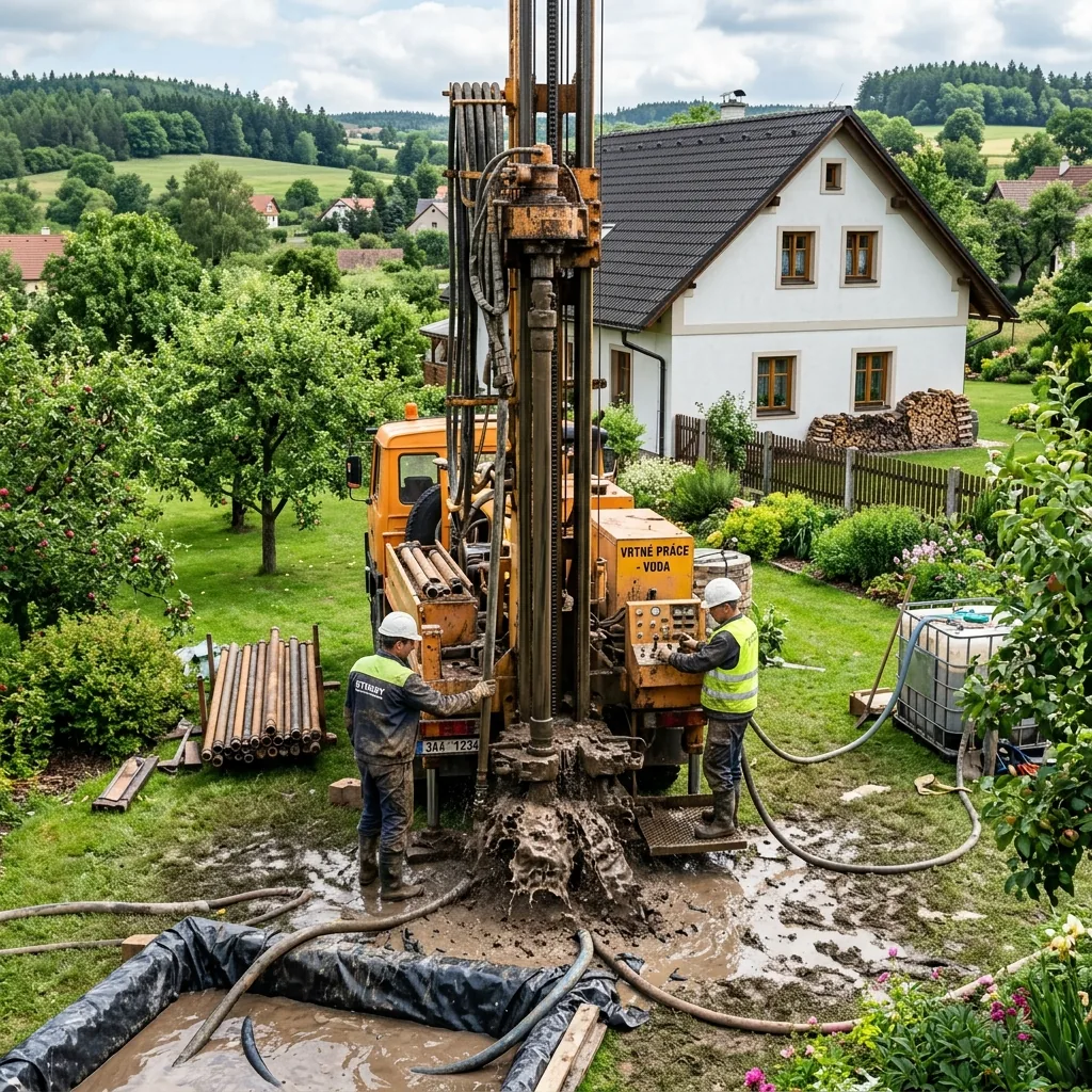 Realizace vrtané studny — souprava JANO HVS 685